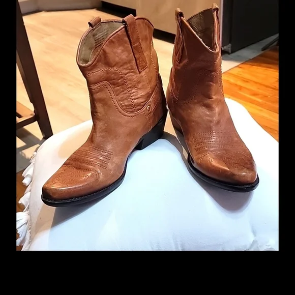 Franco Sarto women's waco brown leather upper western ankle boots booties 8.5 - Picture 2 of 11